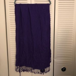 Purple Fringe Wide Scarf/Wrap